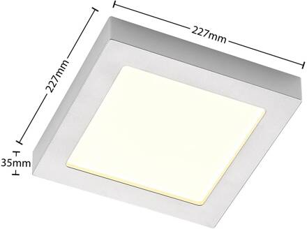 LED plafondlamp Alette, zilver, 22.7cm, 24W, dimbaar zilver, wit