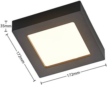 LED plafondlamp Alette, zwart, 12 W, CCT, dimbaar zwart, wit