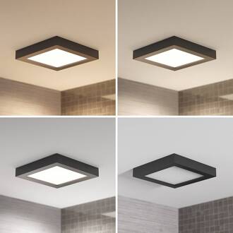 LED plafondlamp Alette, zwart, 24 W, CCT, dimbaar zwart, wit