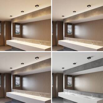 LED plafondlamp Alette, zwart, 6 W, CCT, dimbaar zwart, wit