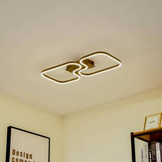 LED plafondlamp Amiya, 64 cm, zwart, aluminium zwart, wit