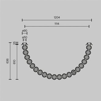 LED plafondlamp Amulet, lengte 120 cm, helder/goud helder, goud