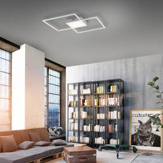 LED plafondlamp Asmin, CCT, staal, 60x60cm staalgrijs