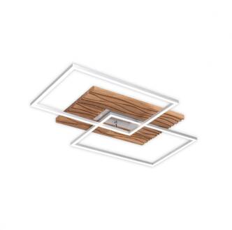 LED plafondlamp Atacama S, eiken/metaal, hout licht hout, nikkel