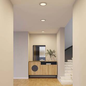 LED plafondlamp Aureka, Ø 23 cm, zilver, metaal