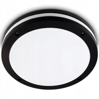 LED Plafondlamp - Badkamerlamp - Prixa Pauly - Opbouw - Rond - E27 Fitting - Spatwaterdicht IP44 - Mat Zwart - Kunststof