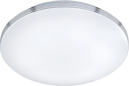 LED Plafondlamp - Badkamerlamp - Trion Apity - Opbouw Rond 18W - Spatwaterdicht IP44 - Warm Wit 3000K - Glans Chroom - Zilverkleurig