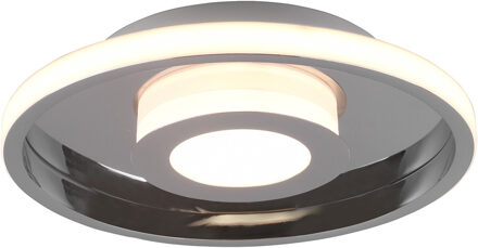 LED Plafondlamp - Badkamerlamp - Trion Asmaya - Opbouw Rond 28W - Spatwaterdicht IP44 - Dimbaar - Warm Wit 3000K - Mat Zilverkleurig