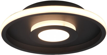 LED Plafondlamp - Badkamerlamp - Trion Asmaya - Opbouw Rond 28W - Spatwaterdicht IP44 - Dimbaar - Warm Wit 3000K - Mat Zwart