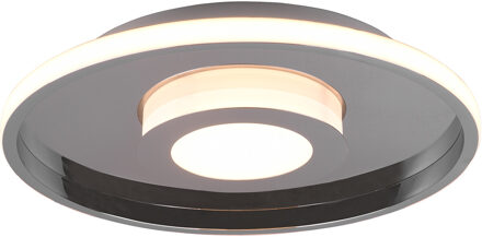 LED Plafondlamp - Badkamerlamp - Trion Asmaya - Opbouw Rond 35W - Spatwaterdicht IP44 - Dimbaar - Warm Wit 3000K - Mat Zilverkleurig