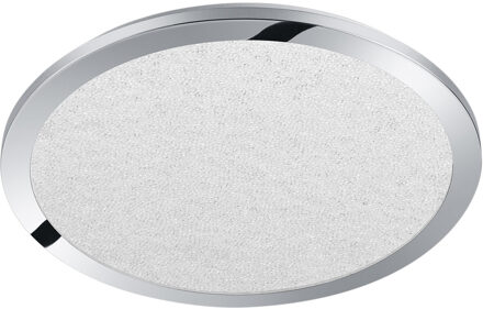 LED Plafondlamp - Badkamerlamp - Trion Ceaniry - Opbouw Rond 24W - Spatwaterdicht IP44 - Dimbaar - Warm Wit 3000K - Zilverkleurig