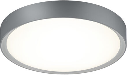 LED Plafondlamp - Badkamerlamp - Trion Clirno - 18W - Warm Wit 3000K - Spatwaterdicht IP44 - Opbouw Rond - Mat Titaan - Zilverkleurig