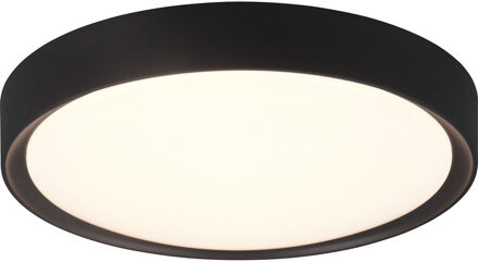 LED Plafondlamp - Badkamerlamp - Trion Clirno - 18W - Warm Wit 3000K - Spatwaterdicht IP44 - Opbouw Rond - Mat Zwart