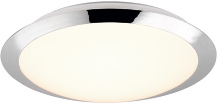 LED Plafondlamp - Badkamerlamp - Trion Hambert - 12W - Natuurlijk Wit 4000K - Spatwaterdicht IP44 - Rond - Mat Chroom - Zilverkleurig