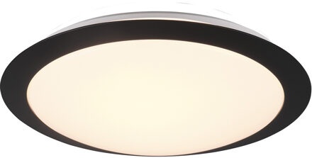 LED Plafondlamp - Badkamerlamp - Trion Hambert - 12W - Natuurlijk Wit 4000K - Spatwaterdicht IP44 - Rond - Mat Zwart