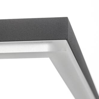 LED plafondlamp Bard, 42x42 cm, antraciet antraciet, wit mat