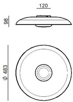 LED plafondlamp Basin_P, wit, metaal, Ø 48 cm