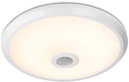 LED Plafondlamp - Bewegingssensor & Schemerschakelaar - Rond - Ø29 cm - 12 watt - 1000 Lumen - 3000K warm wit - Wit - IP20 voor binnen