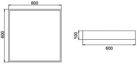 LED plafondlamp Biro Square, aan/uit, wit, 4.000 K structuur wit
