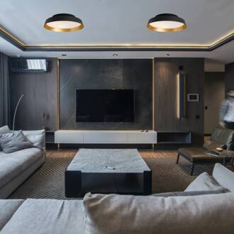 LED plafondlamp Boop! Ø54cm zwart/goud zwart, goud, opaal