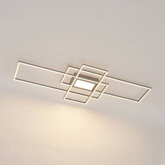 LED plafondlamp Caitlin, nikkel, metaal, 105cm