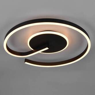 LED plafondlamp Calle, zwart, Ø 50 cm, CCT, dimbaar