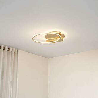 LED plafondlamp Circulo, goud, 60 cm CCT, dimbaar goud, wit