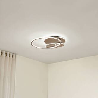 LED plafondlamp Circulo, koffiebruin, CCT, dimbaar bruin, wit