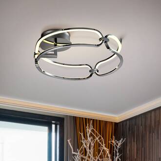 LED plafondlamp Colette, 3-lamps, chroom chroom, wit opaal