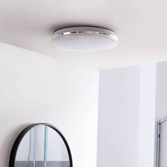 LED plafondlamp Comora, Ø 35 cm, wit, IP44, 3000K chroom, wit
