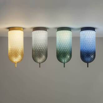 LED plafondlamp Curuba, groen, glas, hoogte 40 cm, 2.700 K