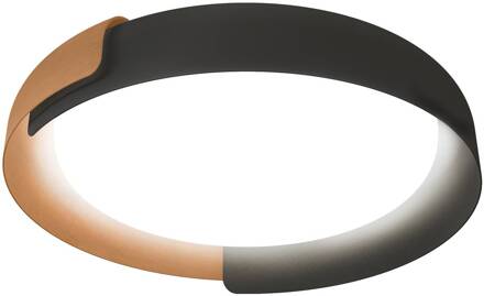 LED plafondlamp Dala, donkergrijs/koper, Ø 58 cm, dimbaar donkergrijs, koper