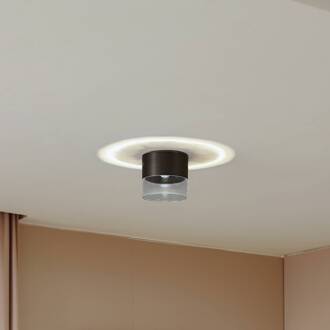 LED plafondlamp Dalila, zwart, Ø 10 cm, aluminium zwart, transparant