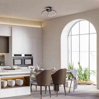 LED plafondlamp Delta, metaal, zwart, 4.000 K