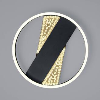 LED plafondlamp Dunja met kristallook zwart zwart, goud, transparant