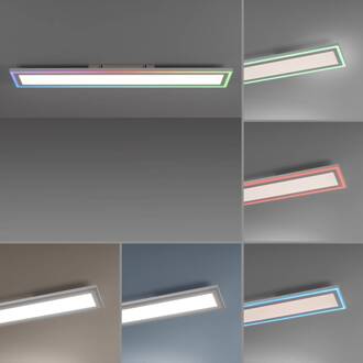 LED plafondlamp Edging, CCT + RGB, 100x18cm wit / opaal