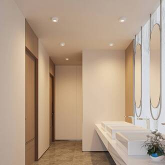 LED plafondlamp Edwina, wit, 12 cm, CCT, IP44