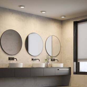 LED plafondlamp Edwina, zilver, 18 cm, CCT, IP44 zilver, wit