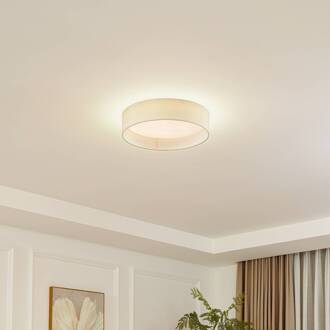 LED plafondlamp Eilif, stof, wit, Ø 40 cm, CCT beige, wit