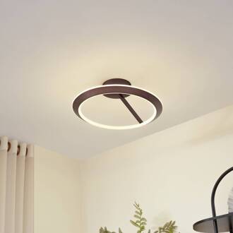 LED plafondlamp Eldra, koffiebruin, Ø 55 cm, CCT koffiebruin, wit