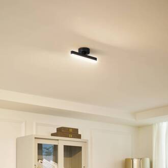 LED plafondlamp Eldrin, 1-lamp, zwart, lichtlijst