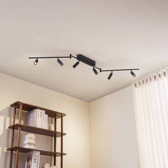 LED plafondlamp Eldrin, 6-lamps, spots, zwart