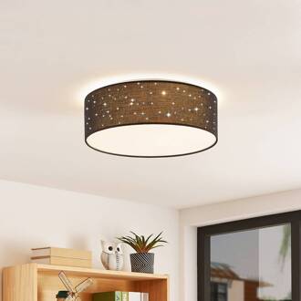 LED plafondlamp Ellamina, 40 cm, zwart, textiel
