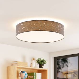 LED plafondlamp Ellamina, Ø 60 cm, antraciet, textiel