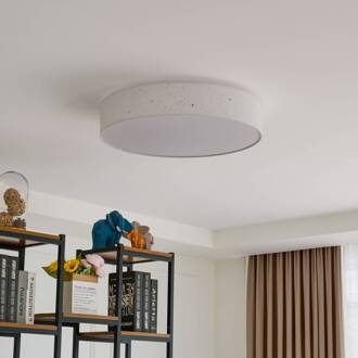 LED plafondlamp Ellamina, Ø 60 cm, wit, textiel