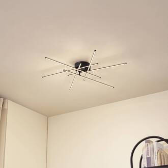 LED plafondlamp Elviano, Ø 80 cm, zwart, 3.000 K zwart, wit