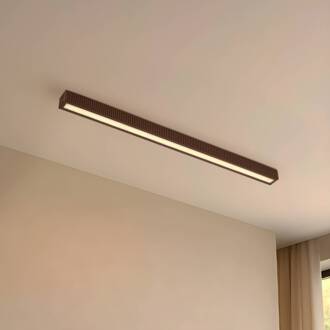 LED plafondlamp Emara, donker hout, eiken, dimbaar hout donker, zwart, wit