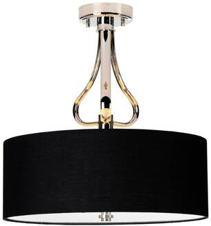 LED plafondlamp Falmouth zwart/chroom zwart, chroom