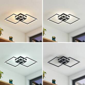 LED plafondlamp Fjardo CCT vierkanten zwart