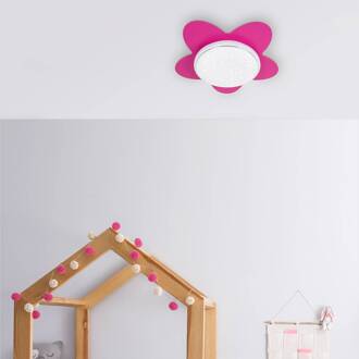 LED plafondlamp Flower Starlight, roze wit, roze